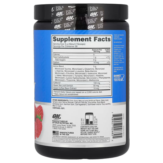 ON | Amino Energy 270 gr servicios - Blue Raspberry