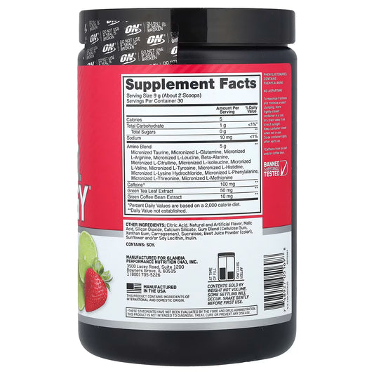 ON | Amino Energy 270 gr servicios - Strawberry Lime