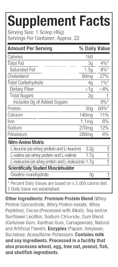 MUSCLETECH | Nitro-Tech Whey Protein 2.2 lbs - Chocolate