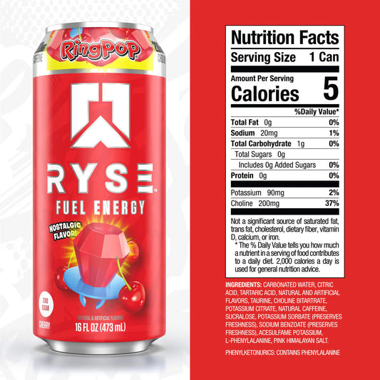 RYSE | Fuel Drink / 12 pza - Ring Pop Cherry