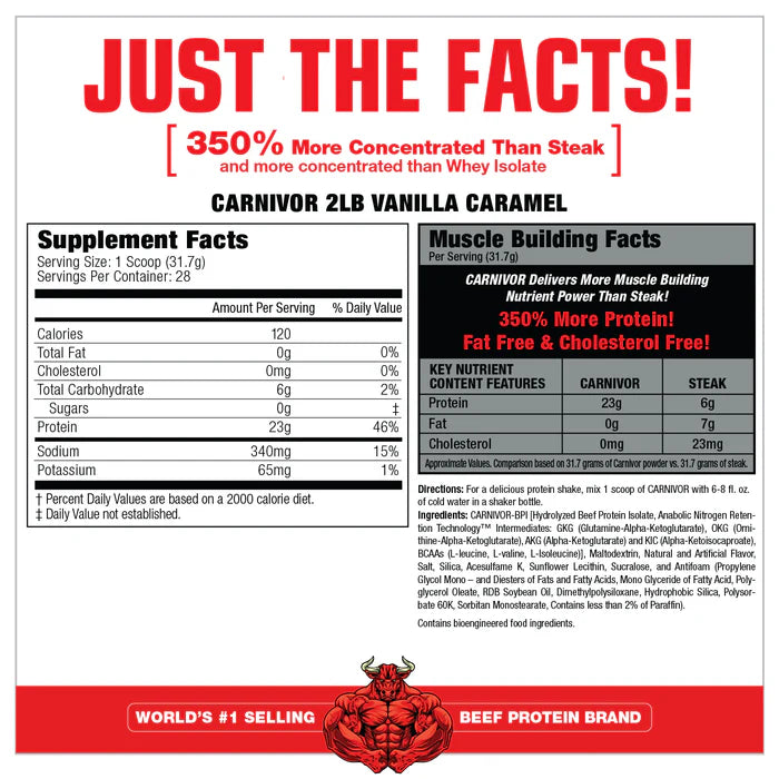 MUSCLEMEDS | Carnivor Beef Protein 2 lbs - Vainilla Caramel