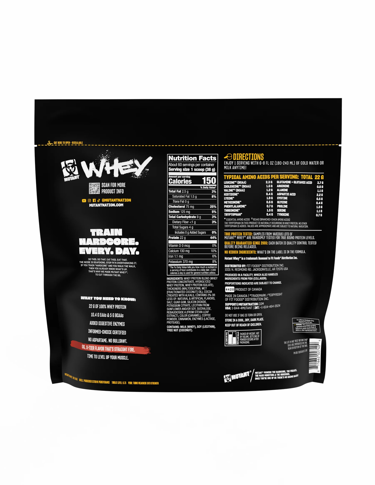 MUTAN | Hardcore Whey 5 lbs - Chocolate Fudge Brownie