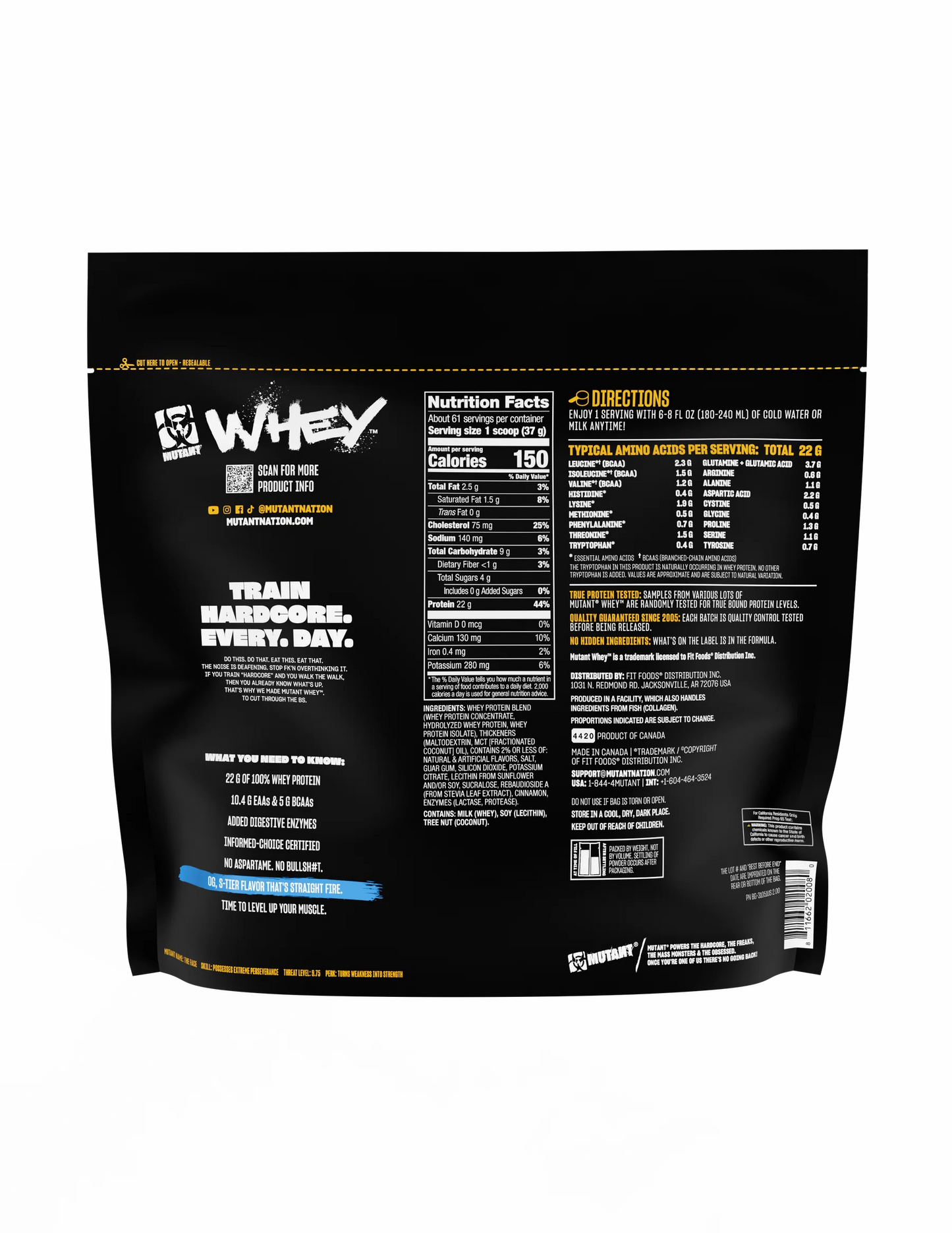 MUTAN | Hardcore Whey 5 lbs - Vainilla Ice Cream