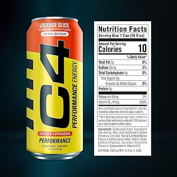 C4 | Energy Drink Carbonated 12 pza - Orange Slice