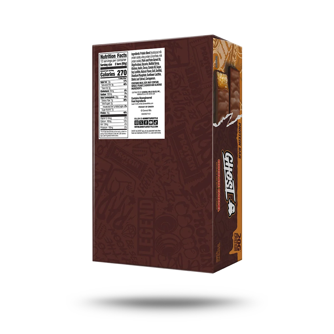 GHOST | BARRA DE PROTEINA 12 PZA - CHOCOLATE CARAMEL