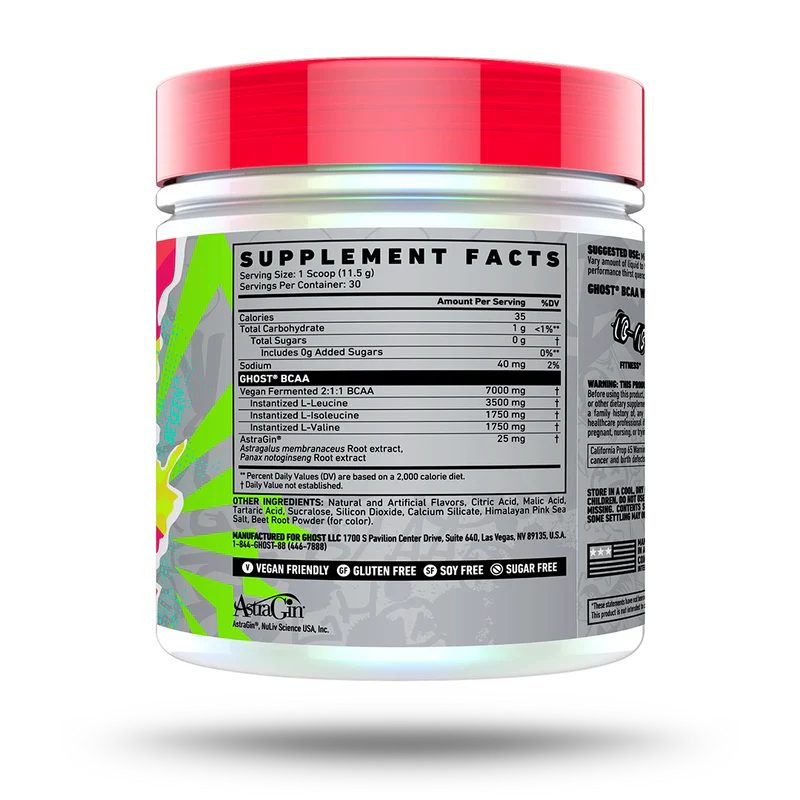 GHOST | BCAA 30 Serv - Sour Strawberry Watermelon