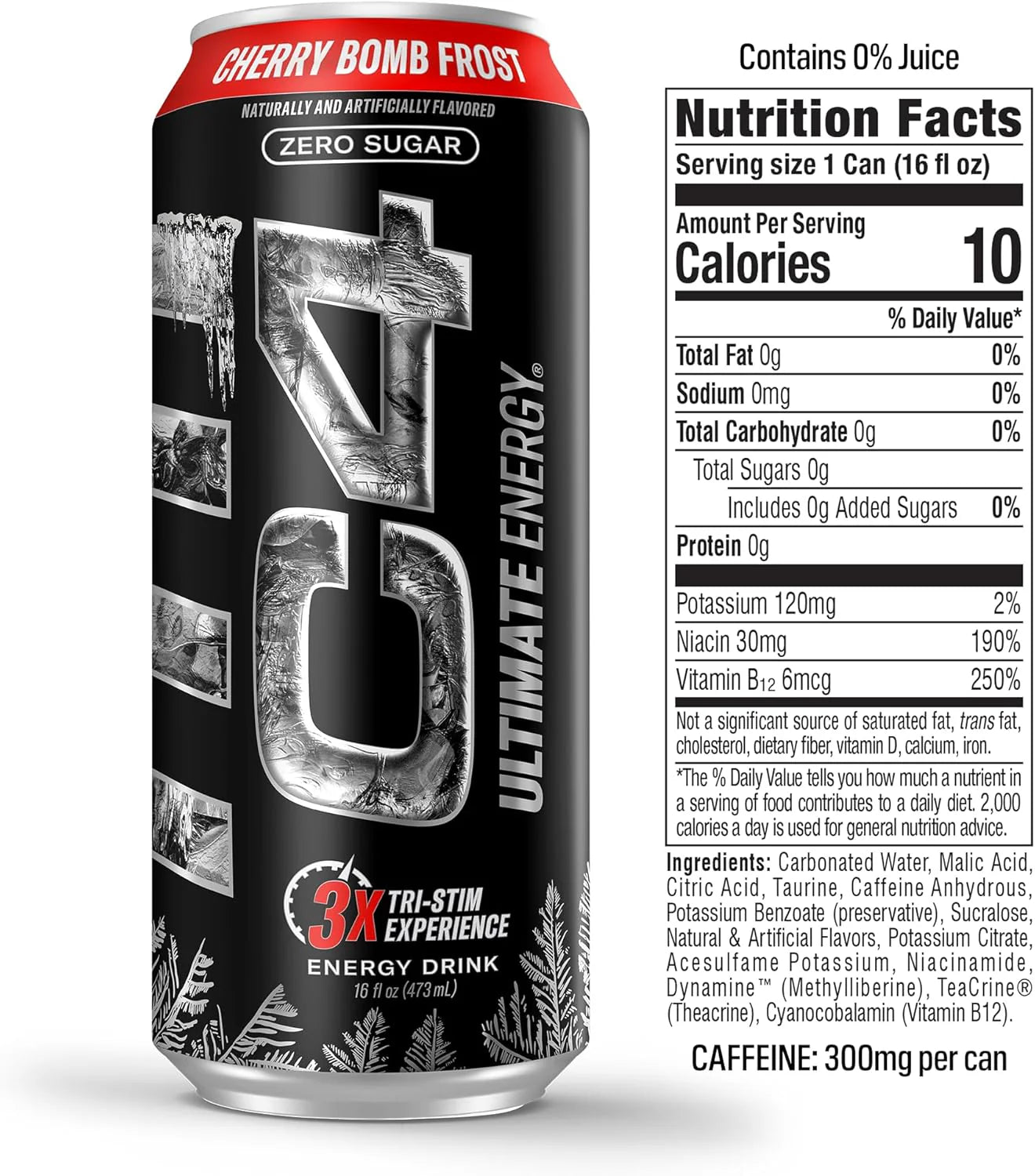 C4 | Ultimate Energy Drink Carbonated. 12 pza - Cherry Bomb Frost