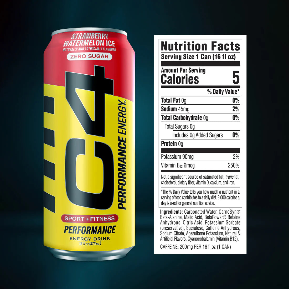 C4 | Energy Drink Carbonated 12 pza - Strawberry Watermelon Ice