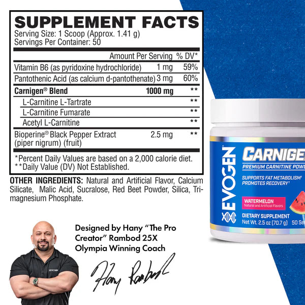 EVOGEN | L-Carnitina Carnigen 50 Serv - Watermelon
