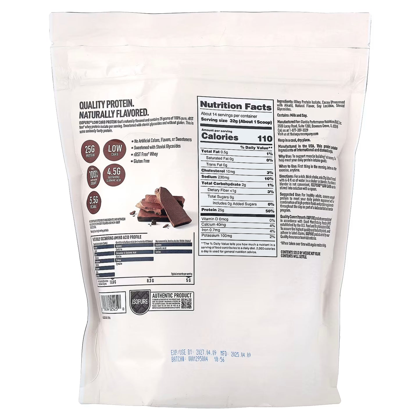 ISOPURE | Low Carb Protein 1 lb - Chocolate