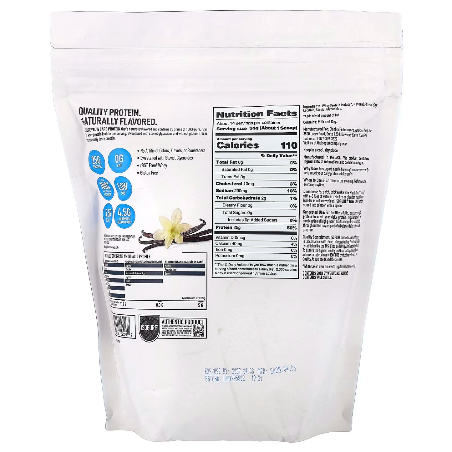 ISOPURE | Isopure Zero Carb 1 lb - Vainilla