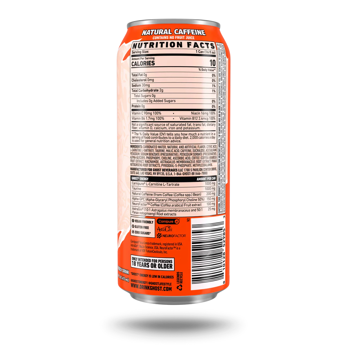GHOST | Energy Drink 12 pza - Peaches