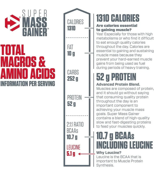 DYMATIZE | Super Mass Gainer 12 lbs - Vainilla Gourmet