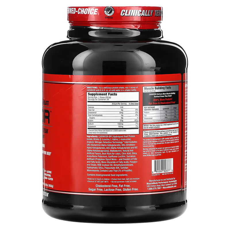 MUSCLEMEDS | Carnivor Beef Protein 4 lbs - Strawberry