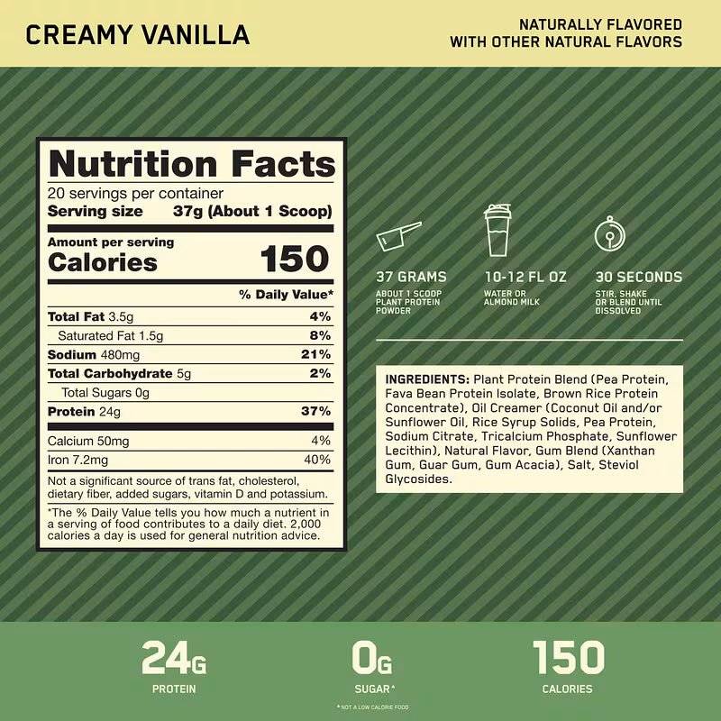 ON | Gold Standar Plant Protein 1.76 lbs - Vainilla