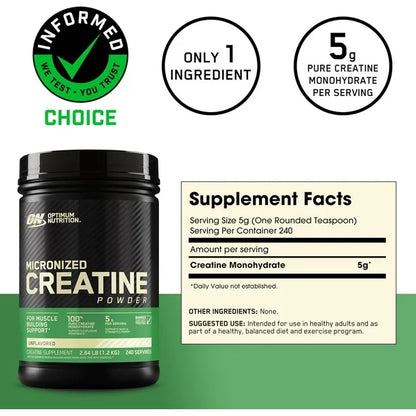 ON | Micronized Creatine Powder 1200 gr - 240 Servicio.