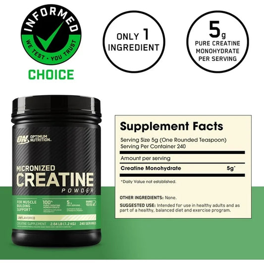 ON | Micronized Creatine Powder 1200 gr - 240 Servicio.