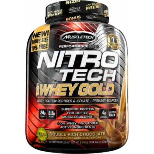 MUSCLETECH | Nitro-Tech Whey Gold 5.03 lbs - Double Rich Chocolate