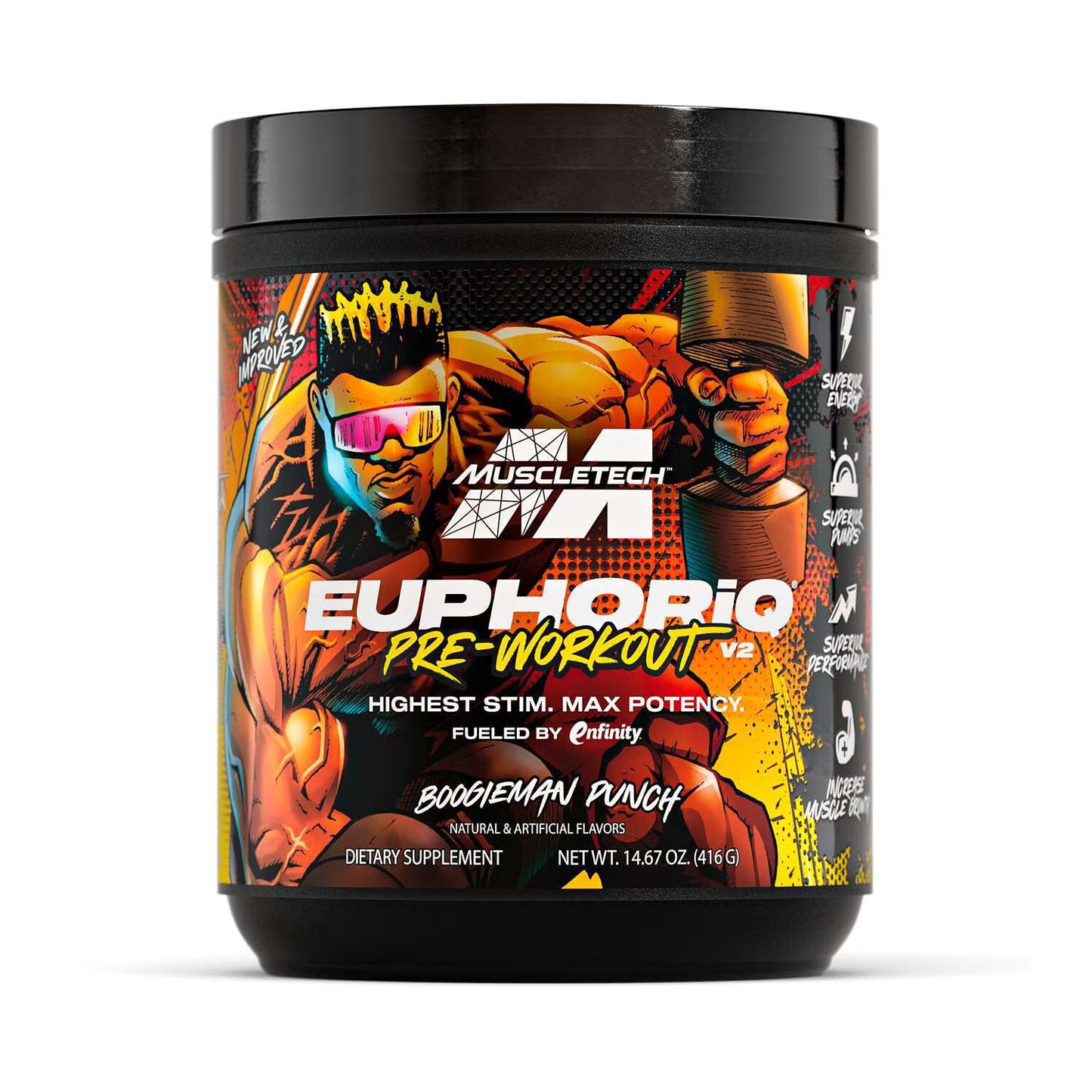 MUSCLETECH | Euphoriq Pre-workout 20 Serv - Boogieman Punch