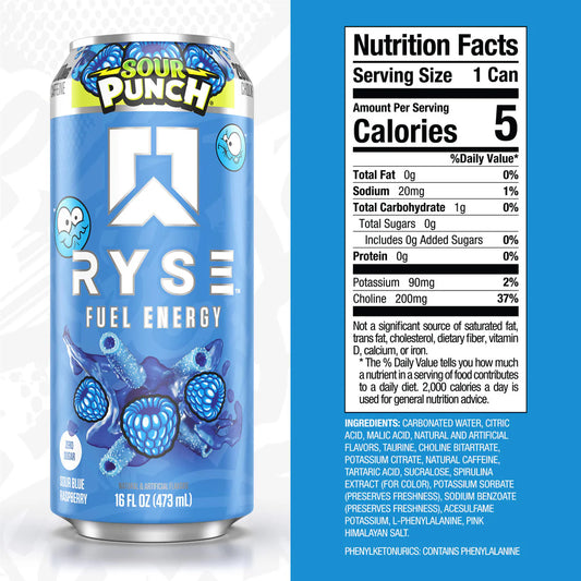 RYSE | Fuel Drink / 12 pza - Sour Punch Blue Raz