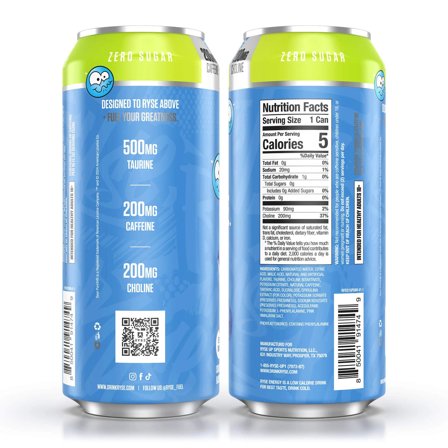 RYSE | Fuel Drink / 12 pza - Sour Punch Blue Raz