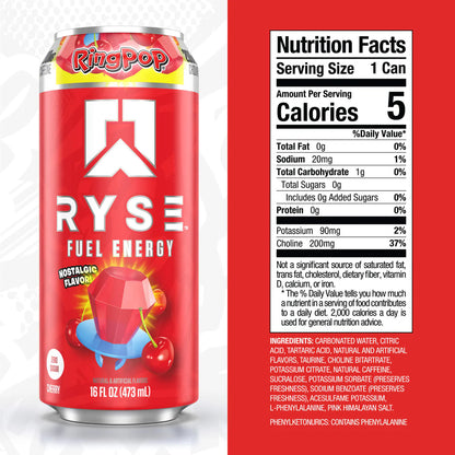 RYSE | Fuel Drink / 12 pza - Ring Pop Cherry
