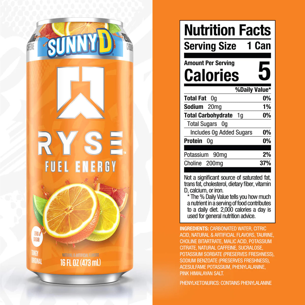 RYSE | Fuel Drink / 12 pza - SunnyD Tangy Original