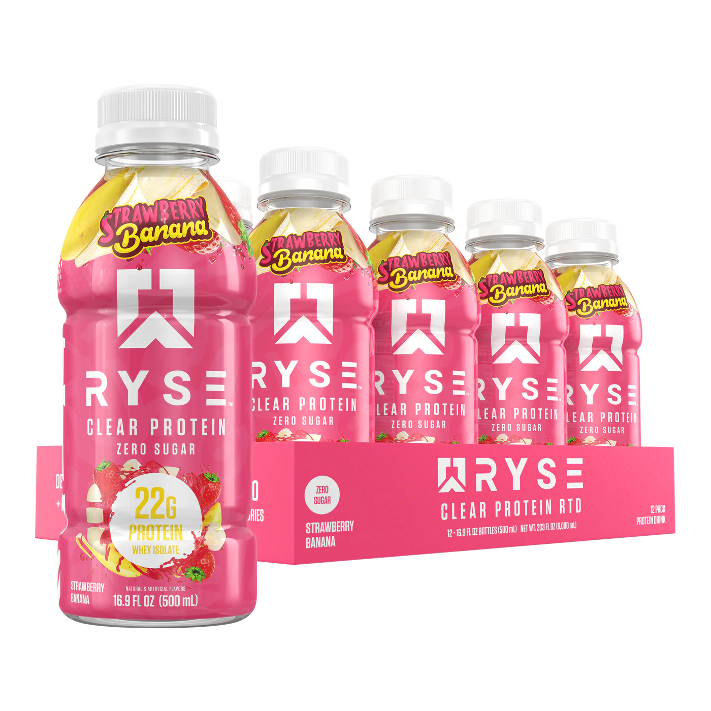 RYSE | Clear Whey Isolate RTD / 12 pza - Strawberry Banana