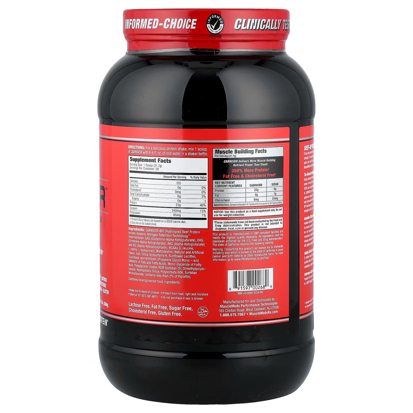 MUSCLEMEDS | Carnivor Beef Protein 2 lbs - Vainilla Caramel