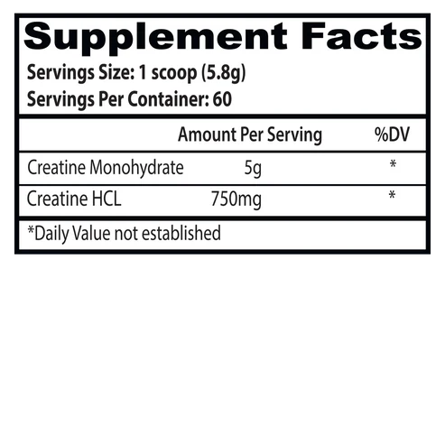 INSANE LABZ | Crea2 Monohidratada + HCL 60 serv - Unflavored.