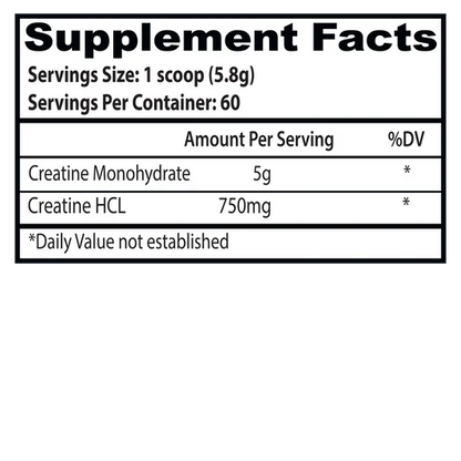 INSANE LABZ | Crea2 Monohidratada + HCL 60 serv - Unflavored.