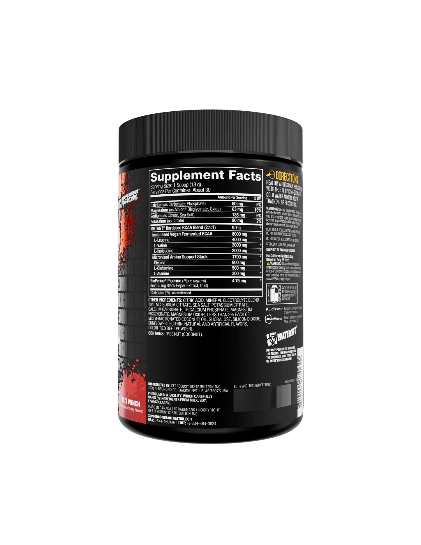 MUTANT | Hardcore BCAA 30 Serv - Lemonade
