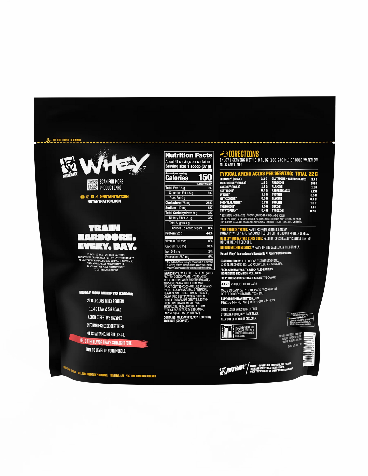 MUTAN | Hardcore Whey 5 lbs - Strawberry Cream