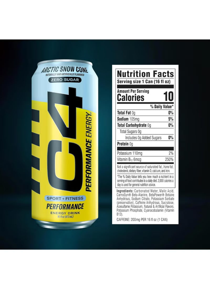 C4 | Energy Drink Carbonated 12 pza - Arctic Snow Cone