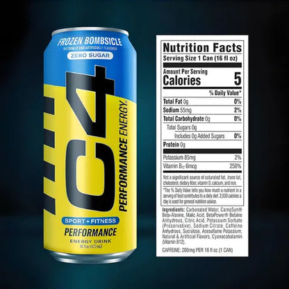 C4 | Energy Drink Carbonated 12 pza - Frozen Bombsicle