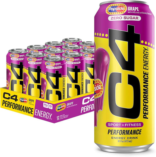 C4 | Energy Drink Carbonated 12 pza - Grape Popsicle