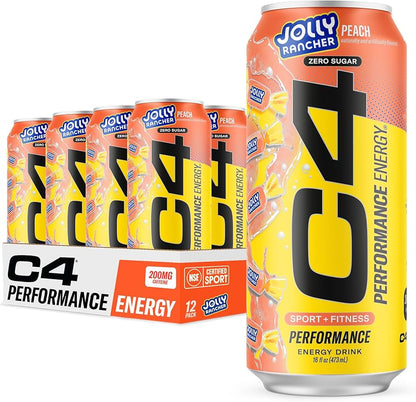 C4 | Energy Drink Carbonated 12 pza - Peach Jolly Rancher