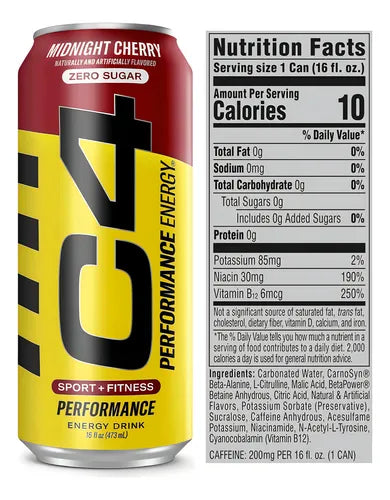 C4 | Energy Drink Carbonated 12 pza - Midnight Cherry