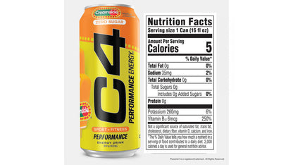 C4 | Energy Drink Carbonated 12 pza - Orange Cramsicle
