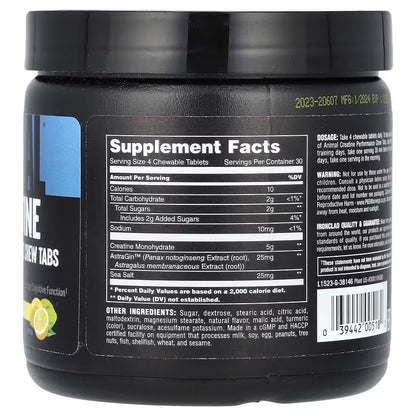 ANIMAL | Chews Creatina 120 tabletas - Lemon Ice