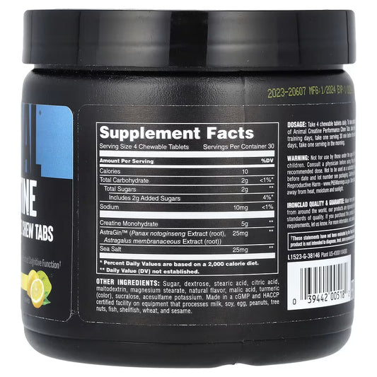 ANIMAL | Chews Creatina 120 tabletas - Lemon Ice