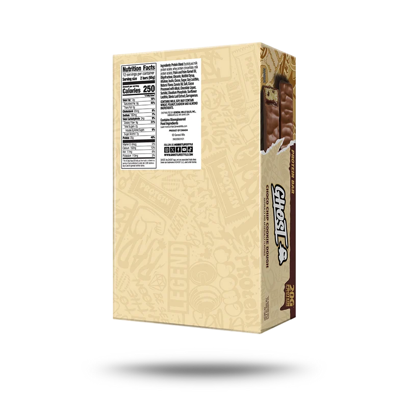 GHOST | BARRA DE PROTEINA 12 PZA - CHOCOLATE CHIP COOKIE