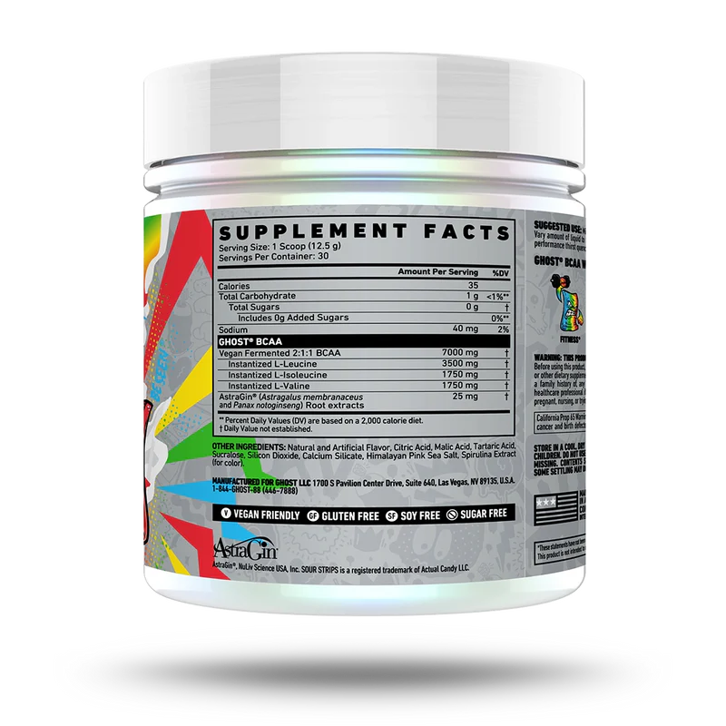 GHOST | BCAA 30 Serv - Sour Strips Rainbow