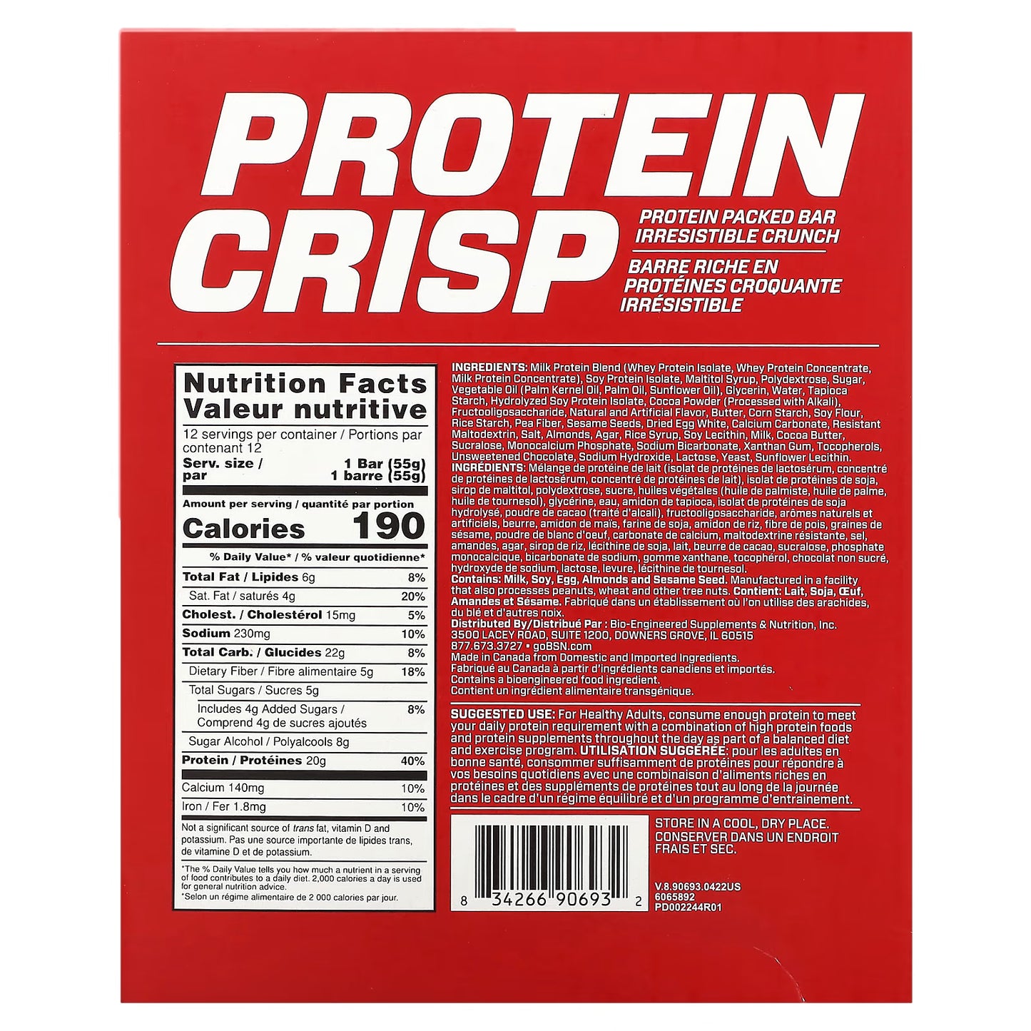 BSN | Barra de Proteína Crips 12 pza - Salted Toffee Pretzel