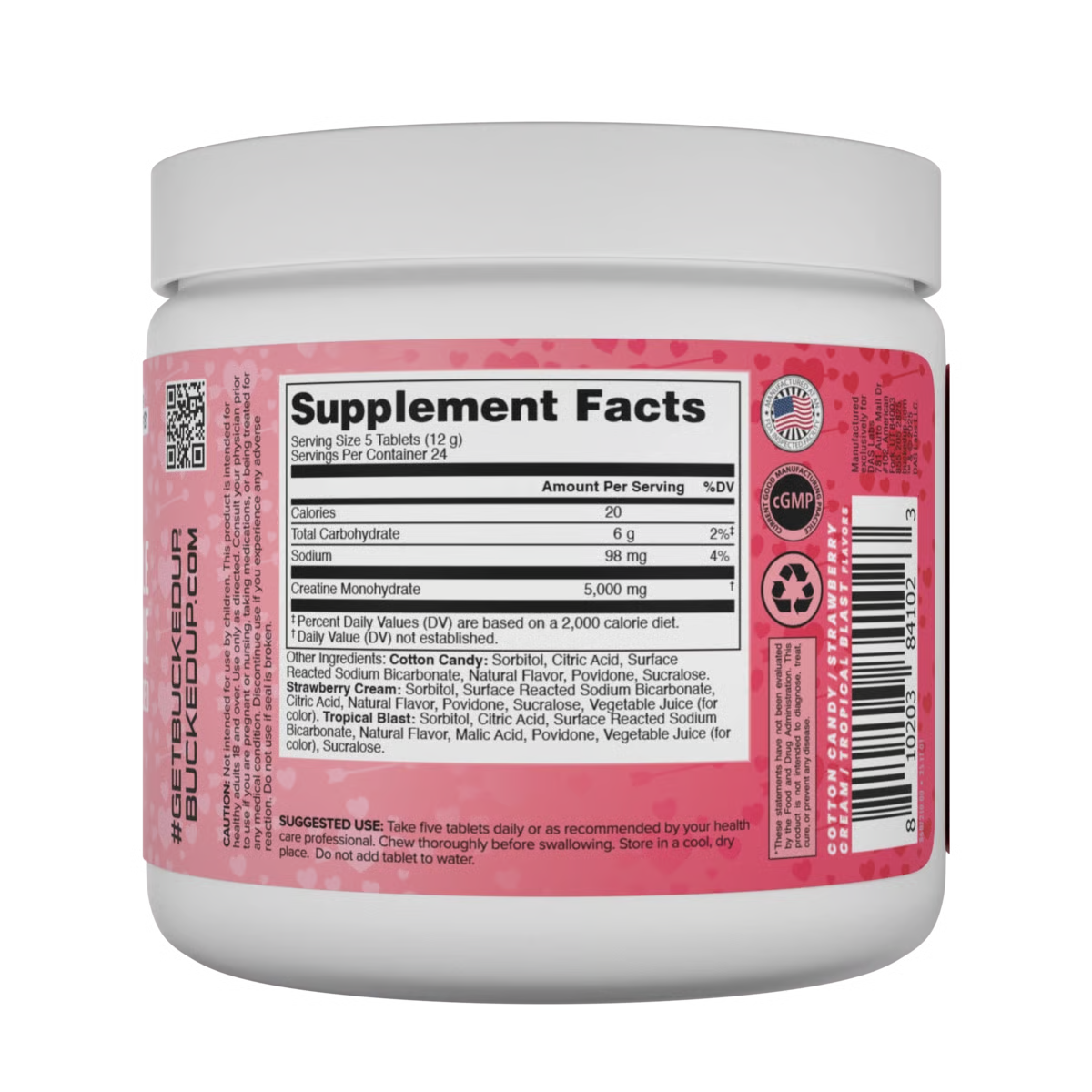 BUCKED UP | Creatine Candy - 120 Chewable Tablets