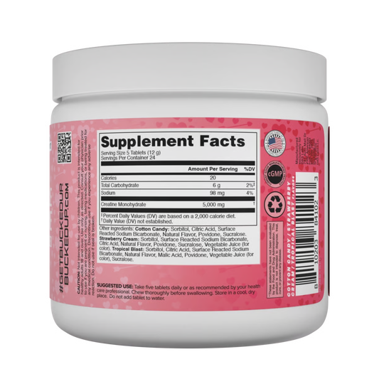 BUCKED UP | Creatine Candy - 120 Chewable Tablets