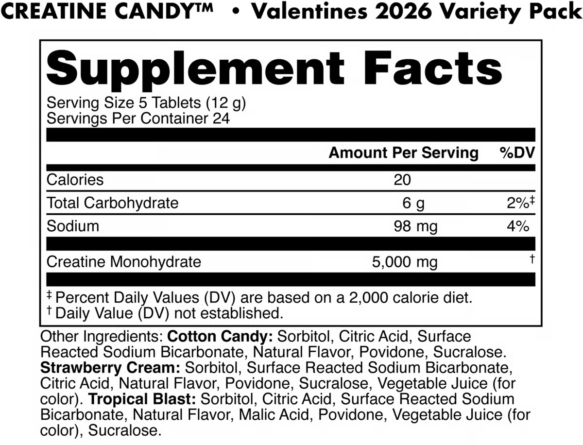 BUCKED UP | Creatine Candy - 120 Chewable Tablets
