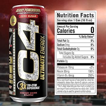 C4 | Ultimate Energy Drink Carbonated. 12 pza - Berry Powerbomb