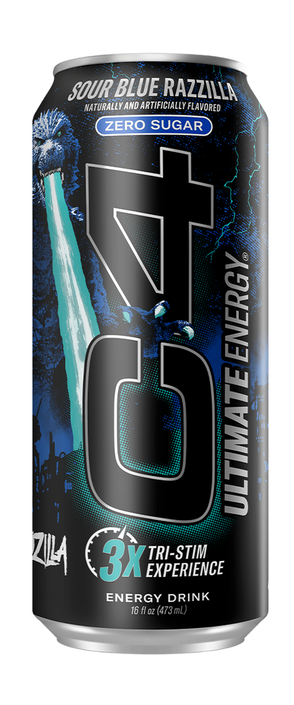 C4 | Ultimate Energy Drink Carbonated. 12 pza - Sour Blue Razzilla