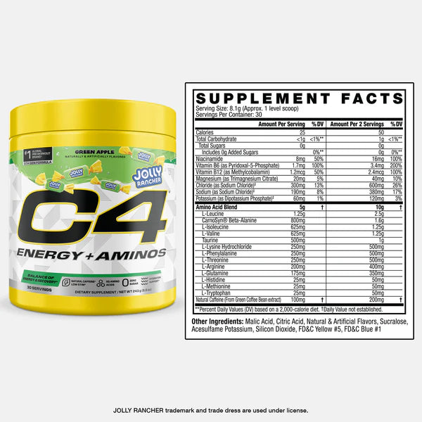 C4 | Energy + Aminos - Green Apple Jolly Rancher
